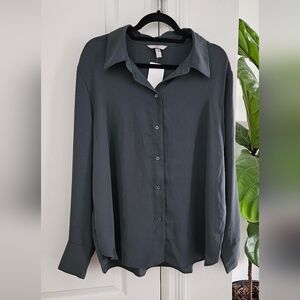H&m Women's Charcoal Button-Up Shirt